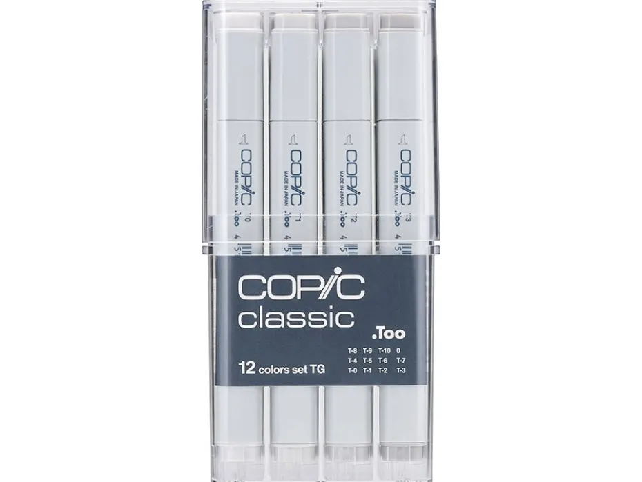 Copic Marker Classic Sett – 12stk – Grå Toner Grey