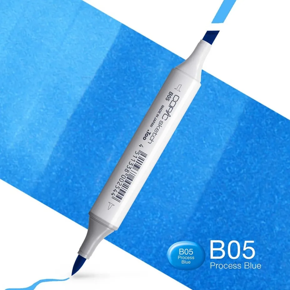 Copic Marker Sketch – B05 Process Blue