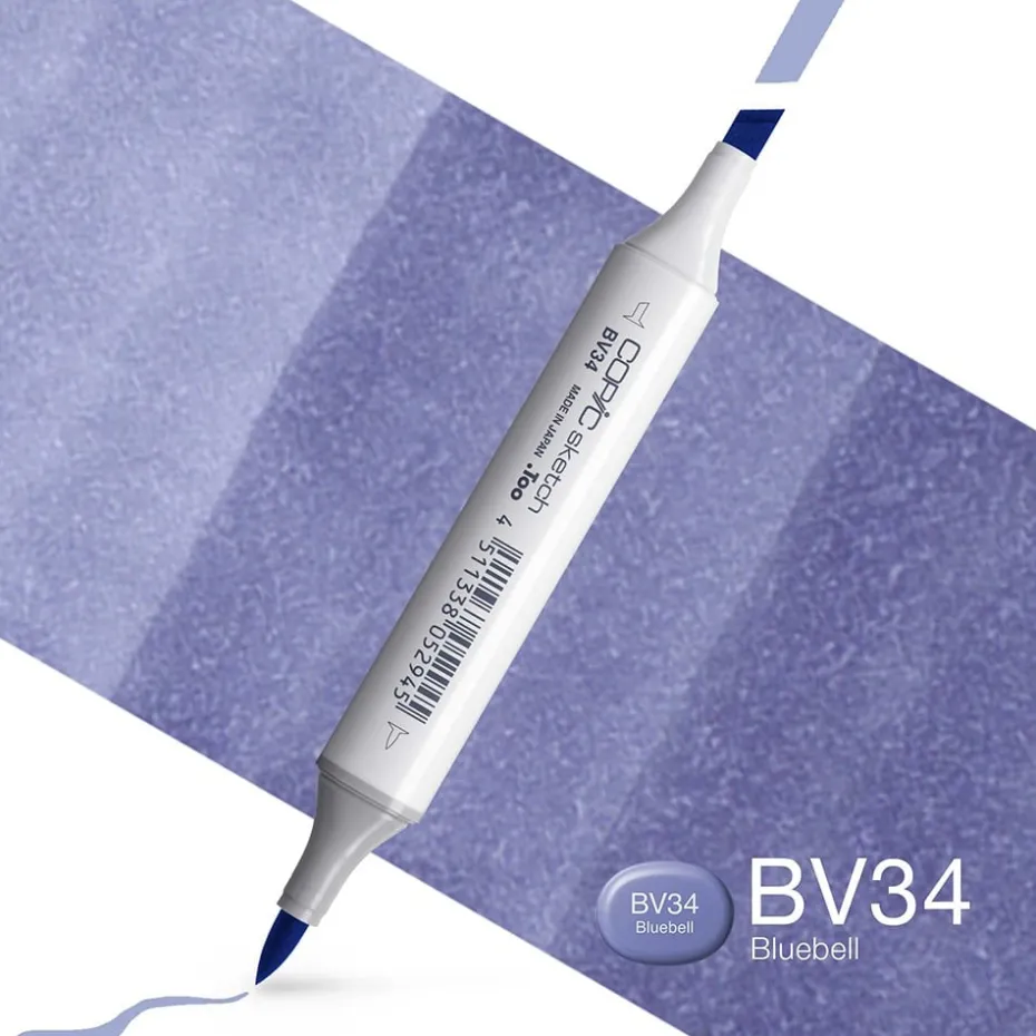 Copic Marker Sketch – BV34 Bluebell