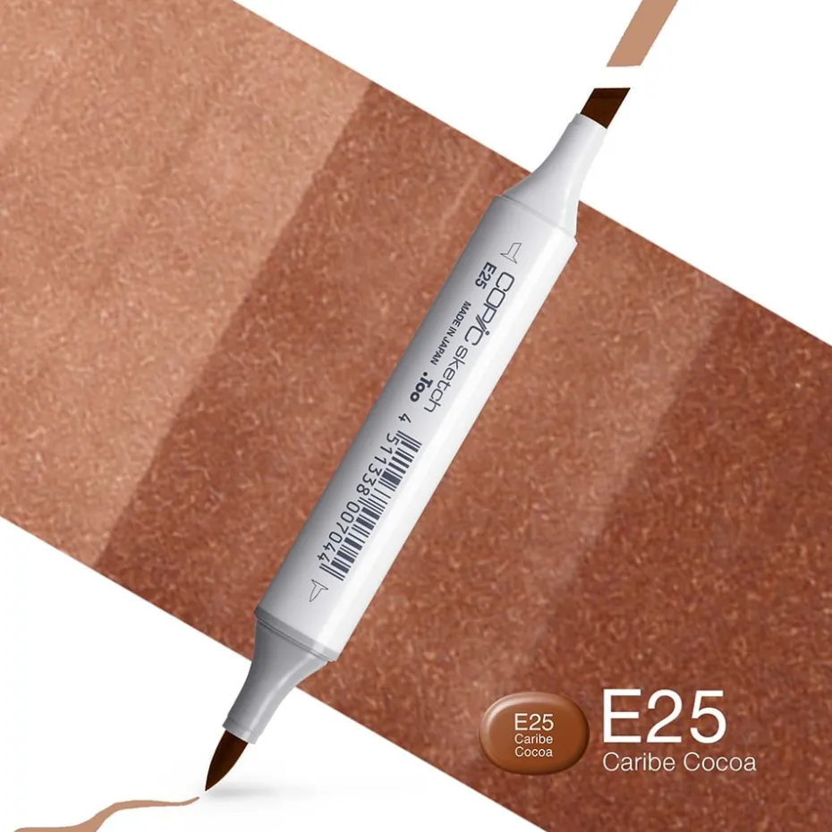 Copic Marker Sketch – E25 Caribe Cocoa