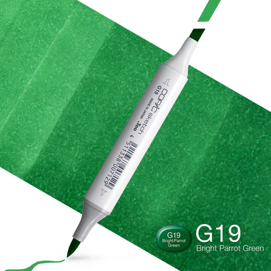 Copic Marker Sketch – G19 Bright Parrot Green