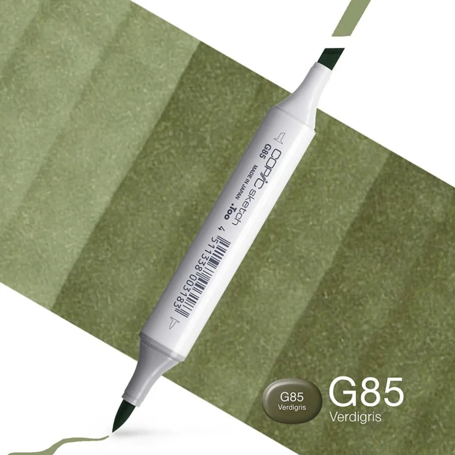 Copic Marker Sketch – G85 Verdigris
