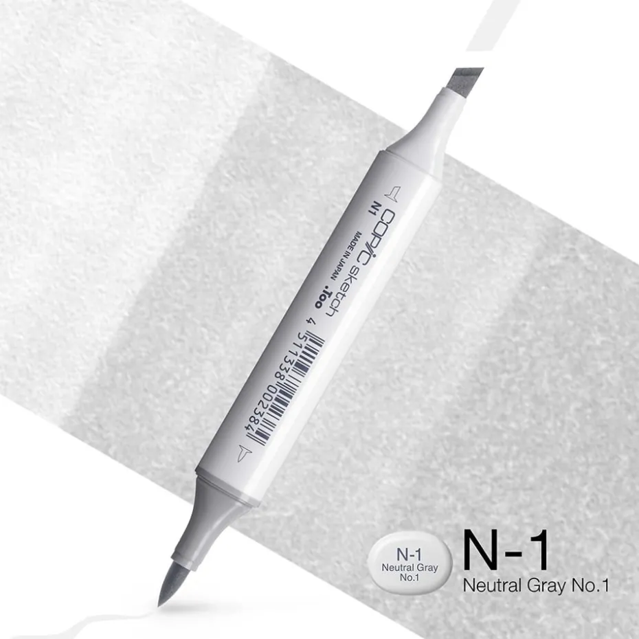 Copic Marker Sketch – N1 Neutral Gray No.1