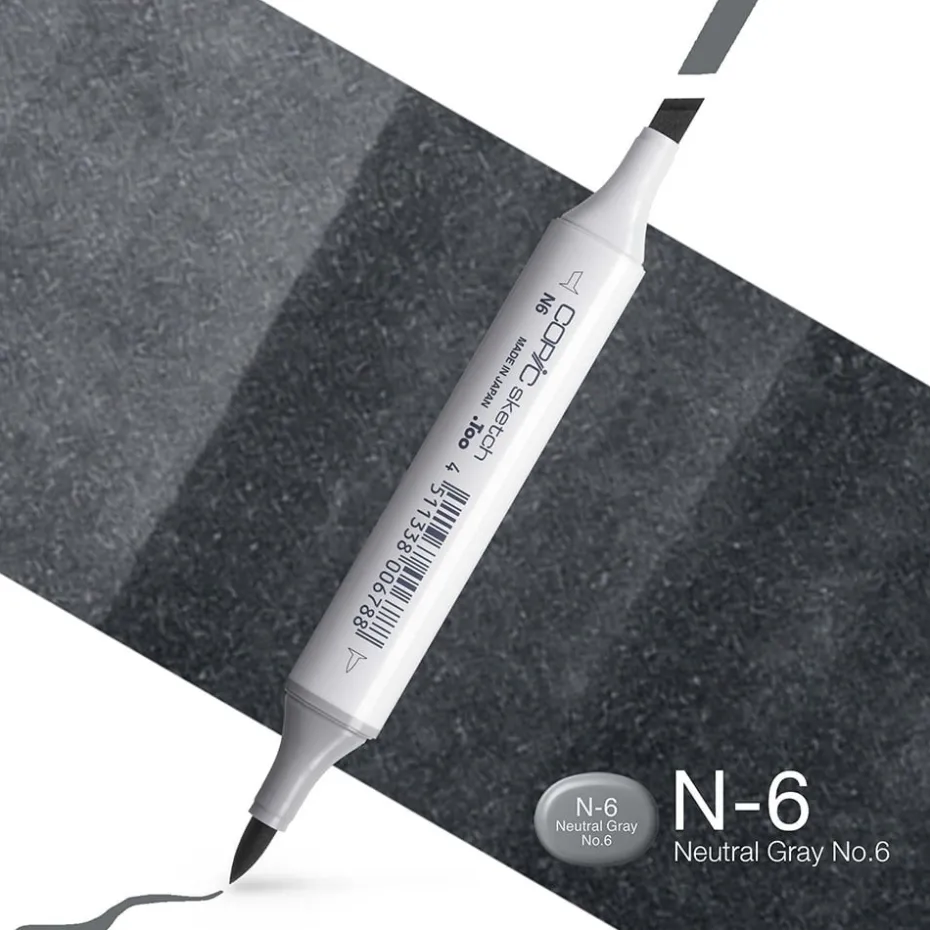 Copic Marker Sketch – N6 Neutral Gray No.6