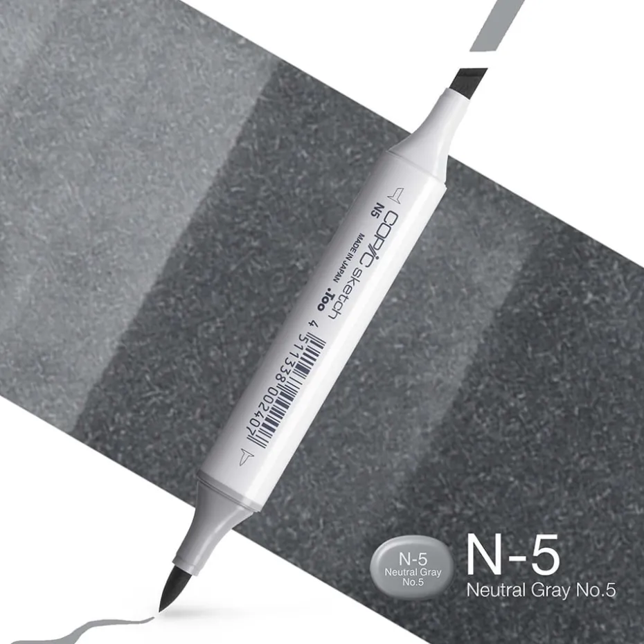 Copic Marker Sketch – N5 Neutral Gray No.5