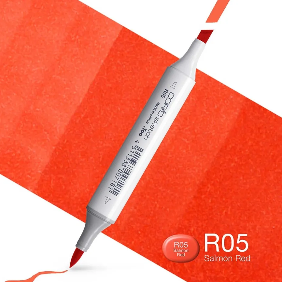 Copic Marker Sketch – R05 Salmon Red