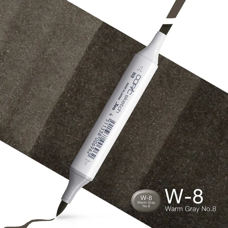 Copic Marker Sketch – W8 Warm Gray No.8