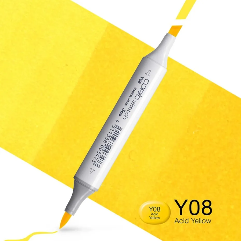 Copic Marker Sketch – Y08 Acid Yellow
