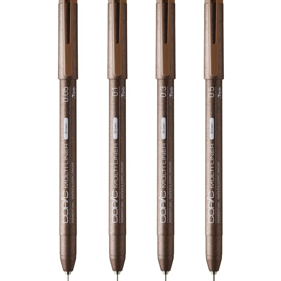 Copic Multiliner Brown – Sett 4stk