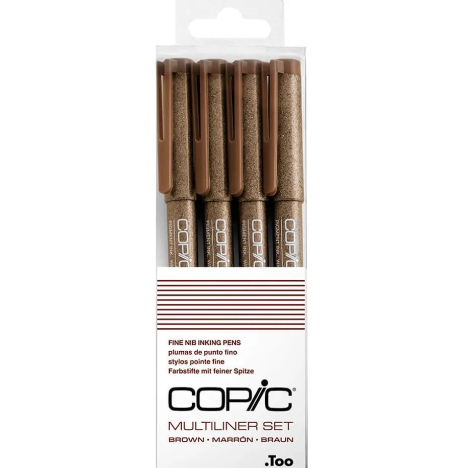 Copic Multiliner Brown – Sett 4stk