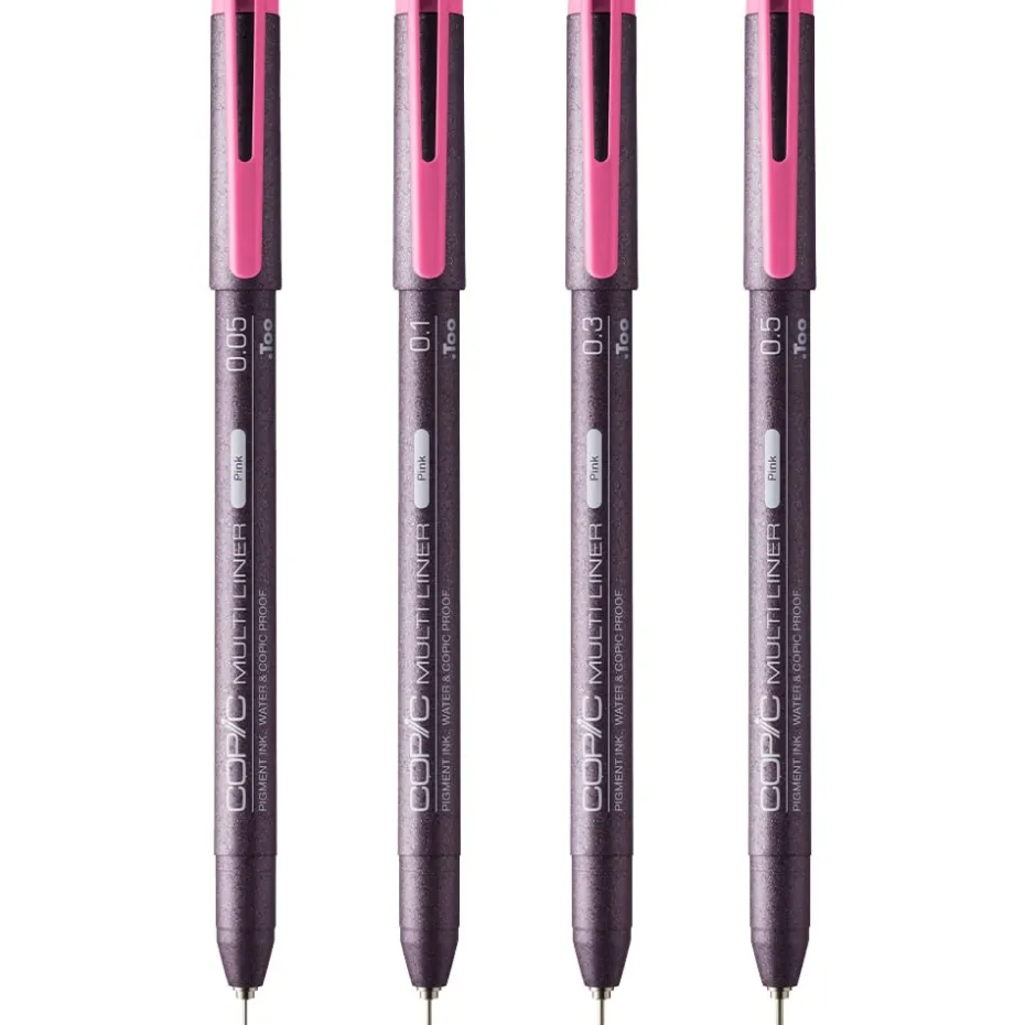Copic Multiliner Pink – Sett 4stk