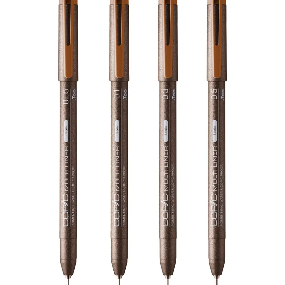 Copic Multiliner Sepia – Sett 4stk