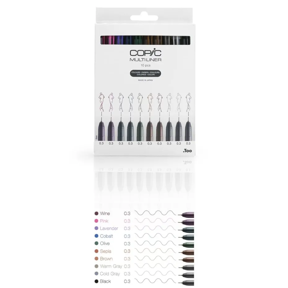 Copic Multiliner Sett – Coloured 10stk