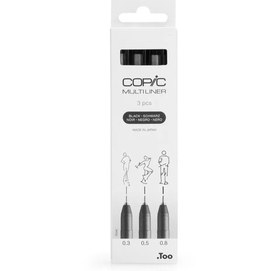 Copic Multiliner Sett Medium 3stk – Black