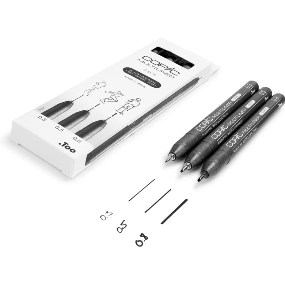 Copic Multiliner Sett Medium 3stk – Black