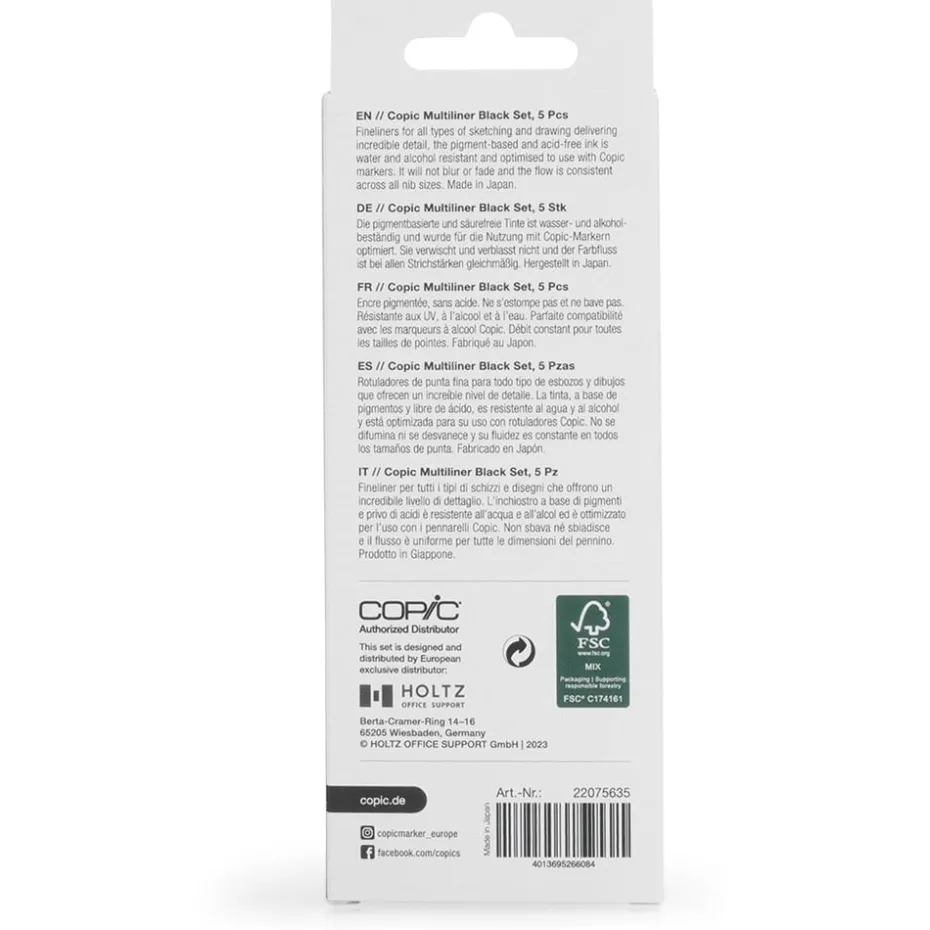 Copic Multiliner Sett 5stk – Black
