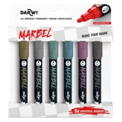 Darwi Marbel Universaltusj 4mm Sett 6stk – Metallic