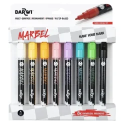 Darwi Marbel Universaltusj 2mm Sett 8stk – Pastel