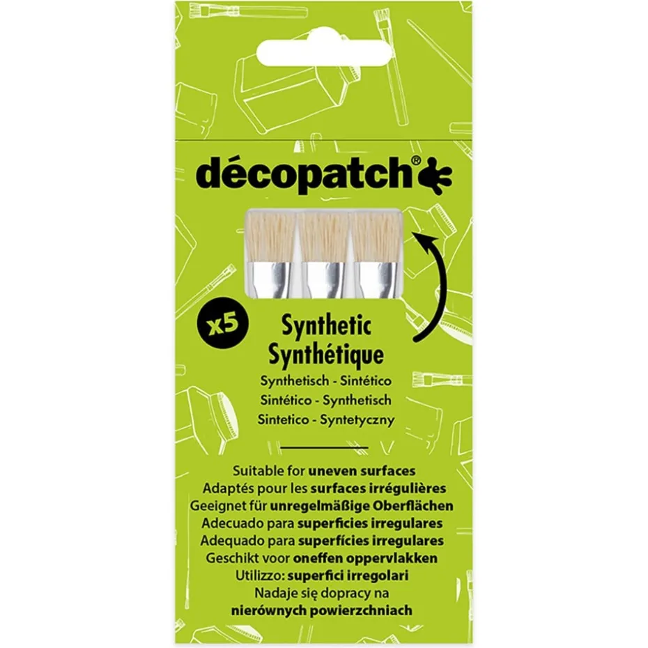 Decopatch Decoupagepensel Sett – Flate – 5stk