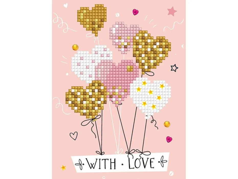 Diamond Dotz DDG Kort – Love balloons