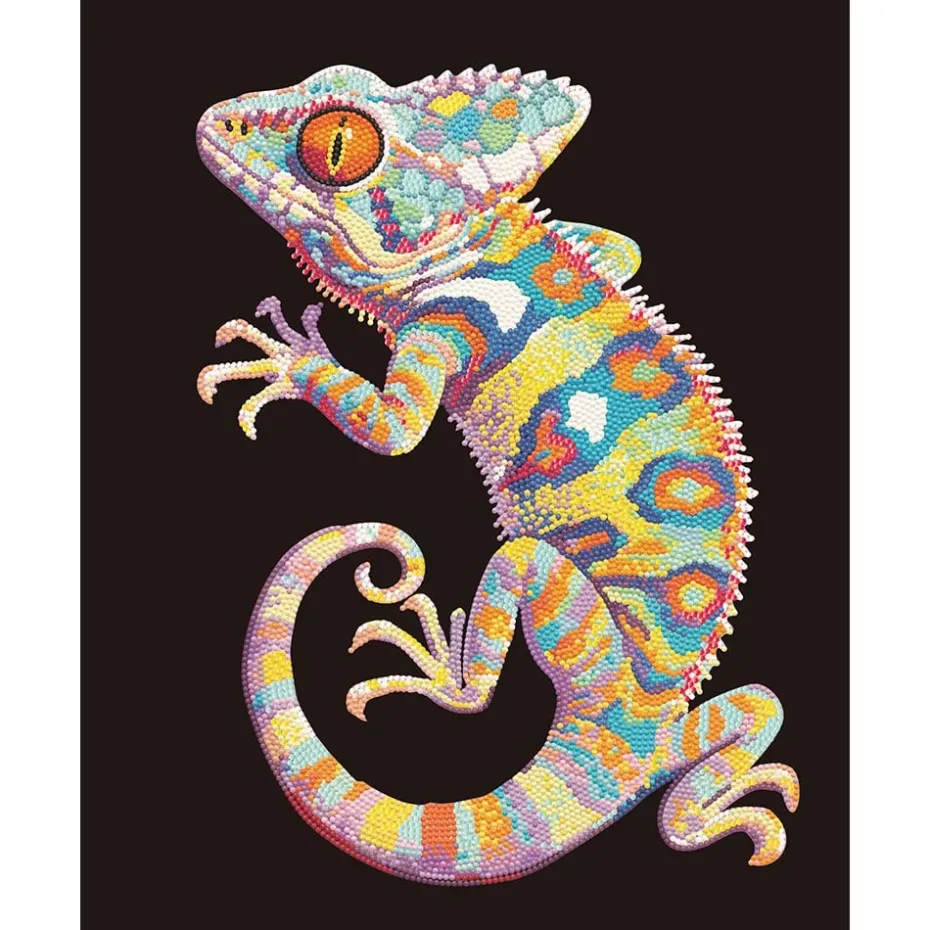 Diamond Dotz Neon Flock – Patchwork Gecko