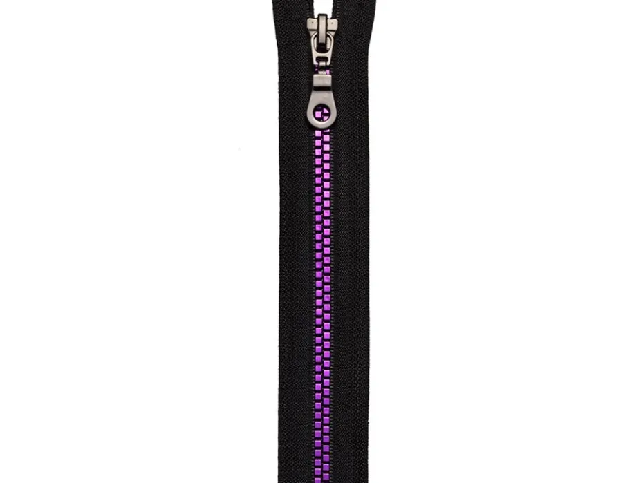 Eclair Glidelås S14 delbar – 55cm – Black/purple