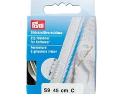Eclair Glidelås S9 Strikk – 45cm – Naturhvit