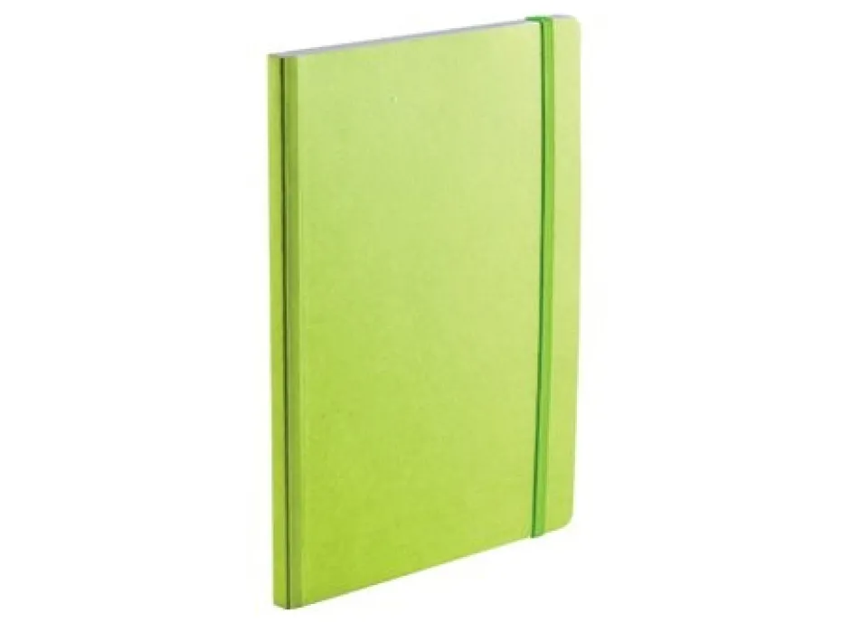 EcoQua Notebook m/strikk – Lime – A5 prikker