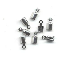 Endestykke til snor – 5x3mm 8stk – Sølvfarget