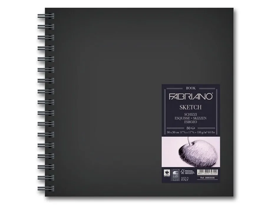 Fabriano Book Spiral Sketch – 110g 15x15cm