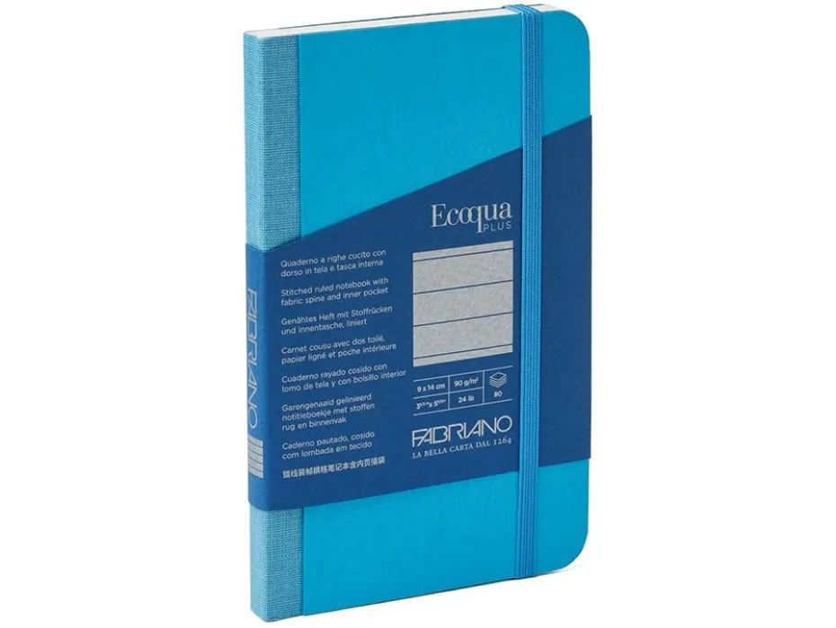Fabriano EcoQua Plus Fabric 9x14cm Linjert Light Blue