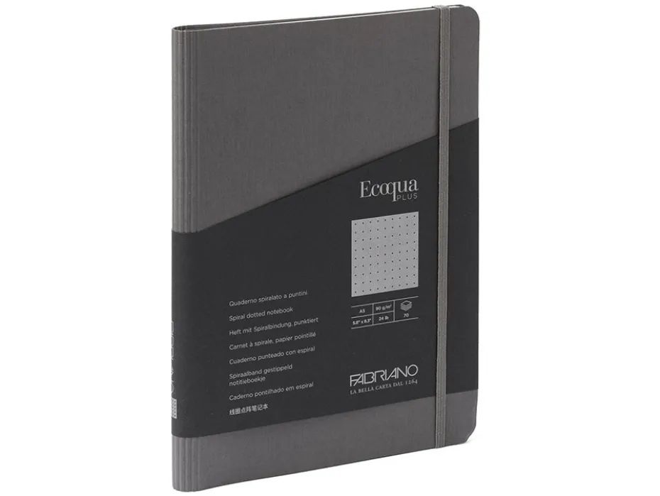 Fabriano EcoQua Plus Spiral A5 Prikker Grey