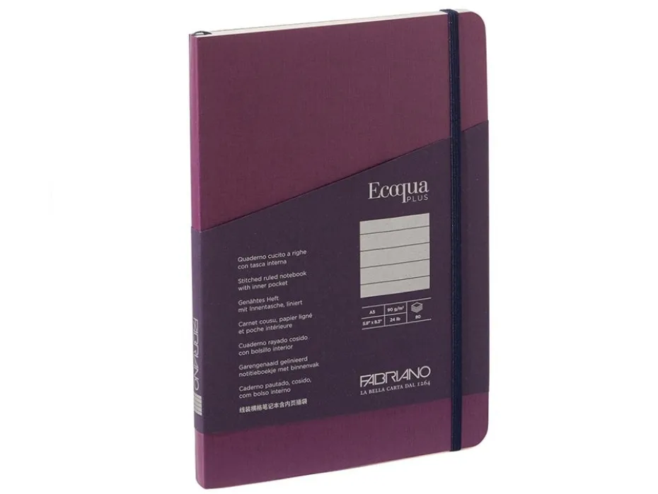 Fabriano EcoQua Plus Sydd A5 Linjert Purple