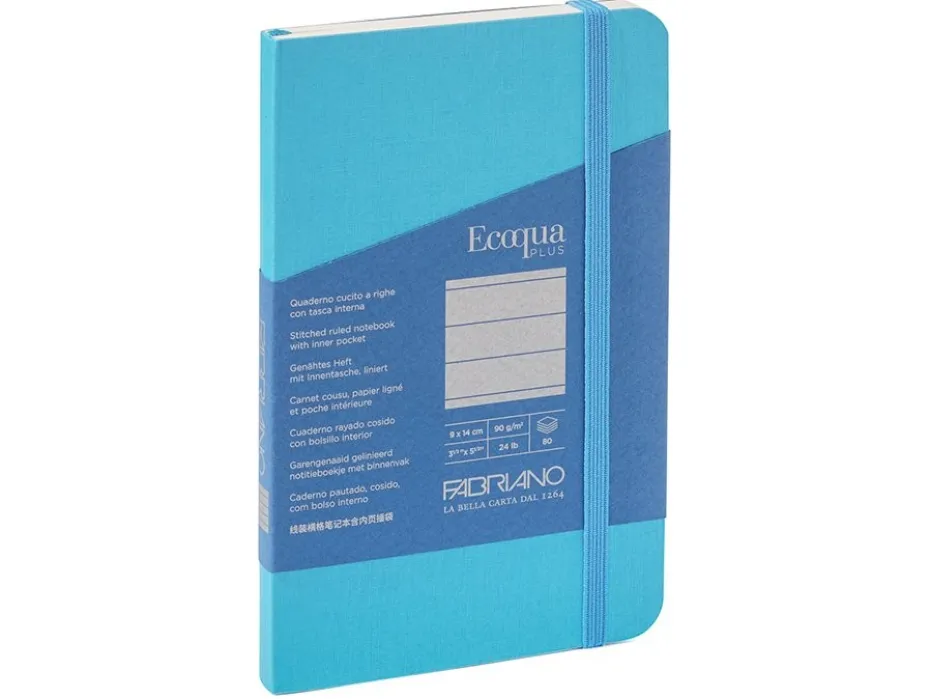 Fabriano EcoQua Plus Sydd 9x14cm Linjert Light Blue