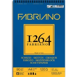 Fabriano 1264 Sketch Skisseblokk Spiral 90g 120ark – A4