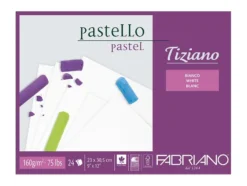Fabriano Tiziano Pastellblokk 230x305mm 160g 24ark – Hvit