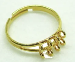 Fingerring – 8 festehull – forgylt