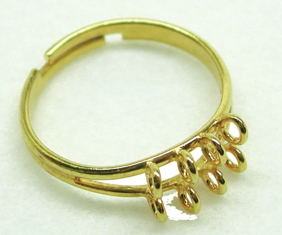 Fingerring – 8 festehull – forgylt