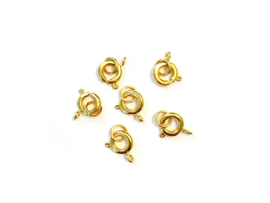 Fjærlås /m ring – 7mm 6stk – Gull