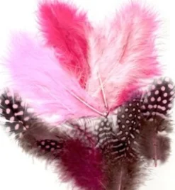 Fjær mix 18 stk Rosa