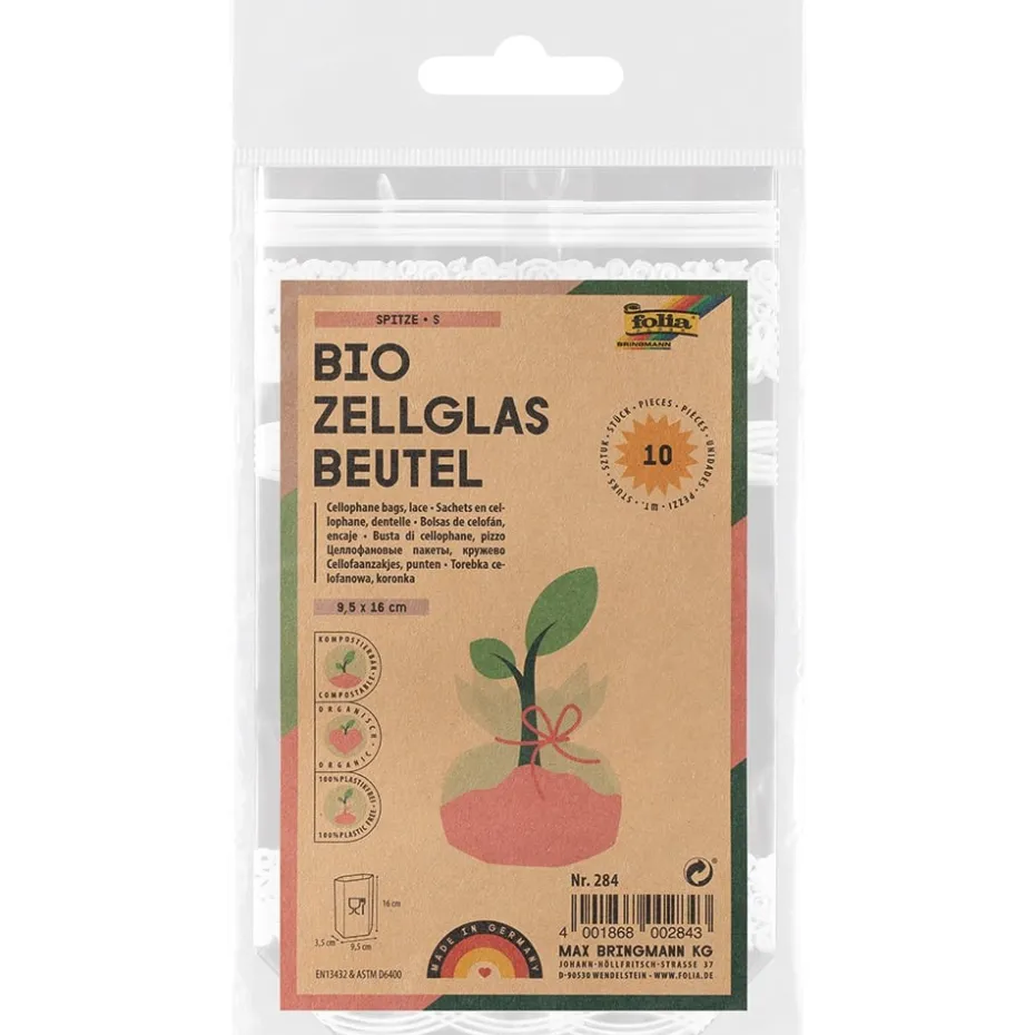 Folia Bio Cellofanpose 10stk – Blondemønster – 95x160mm