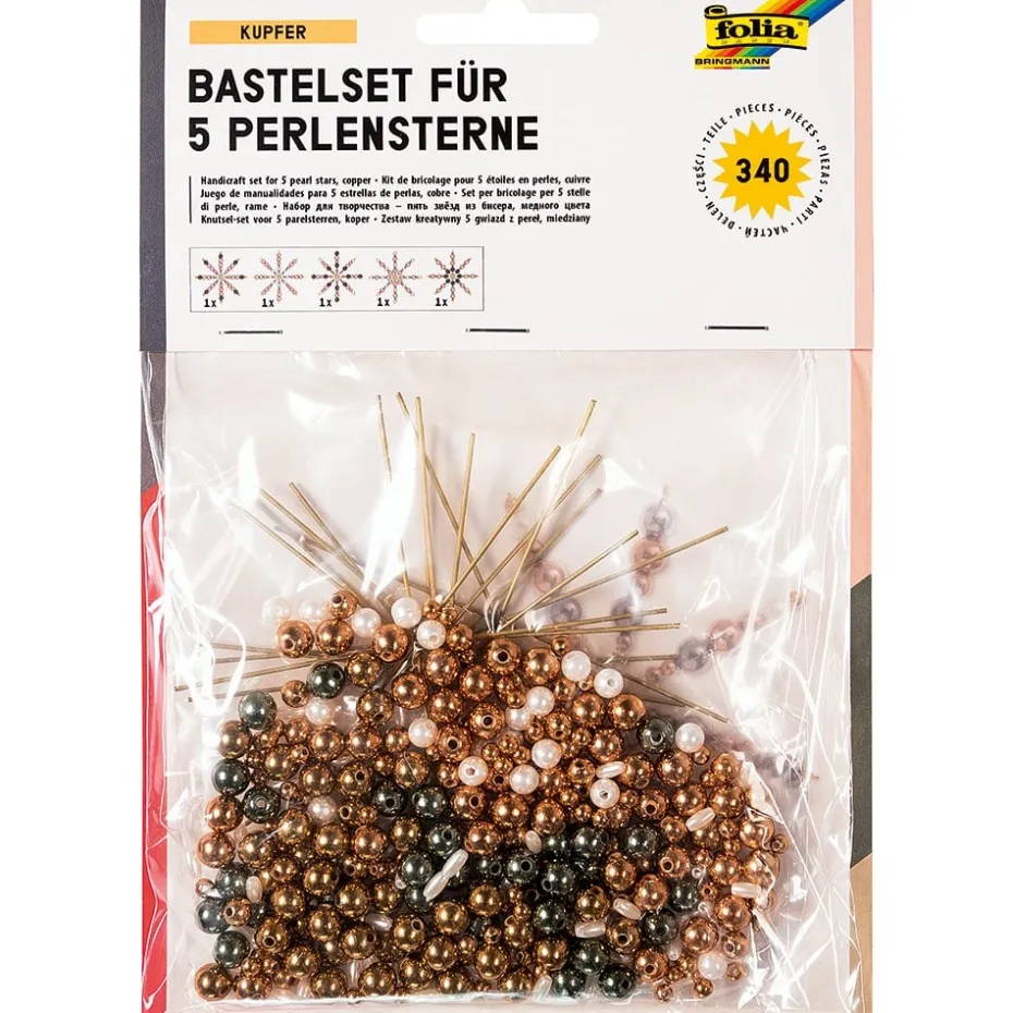 Folia Hobbysett Perlestjerner 5stk – Kobber