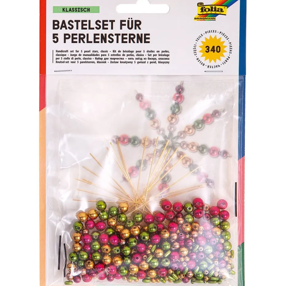 Folia Hobbysett Perlestjerner 5stk – Klassisk