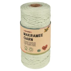 Folia Makramégarn 100% bomull – 3,5mm 100m – SOFT GREEN