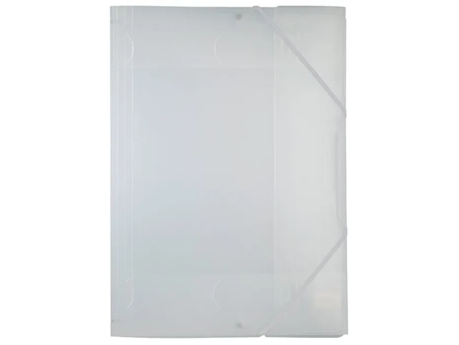 Folia Plastmappe m/strikk A3 – Transparent hvit