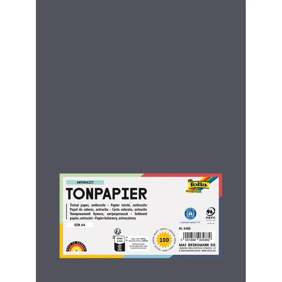 Folia Tegnepapir A4 – 130g 100ark – 88 Antrasitt