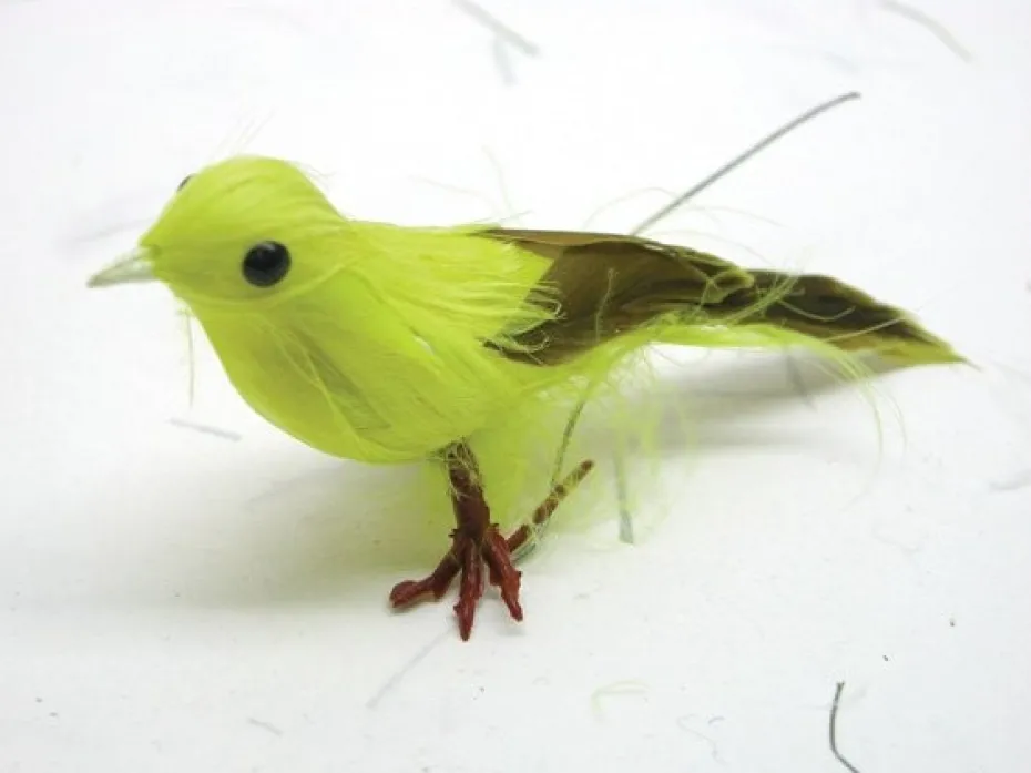 Fugl 10cm Gul