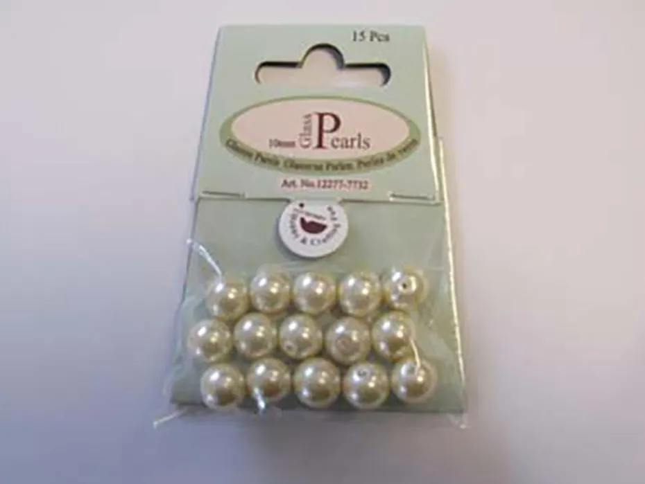 Glassperle Romerperle – 10mm 15stk – Krem