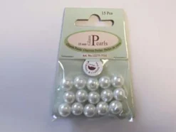 Glassperle Romerperle – 10mm 15stk – Hvit
