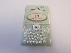 Glassperle Romerperle – 6mm 35stk – Hvit